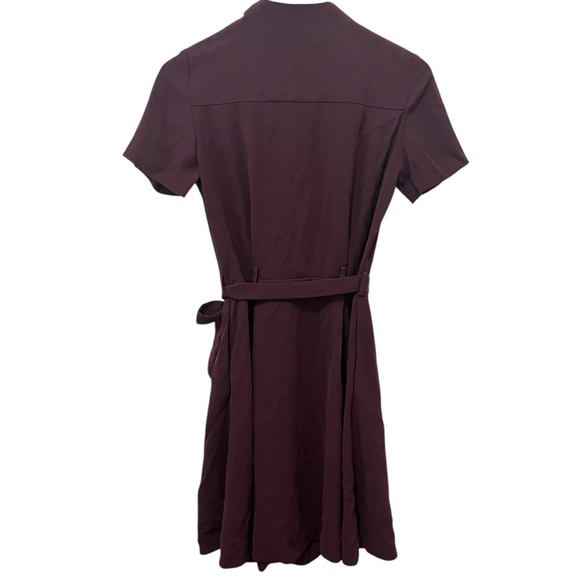 & Other Stories Wrap Tie Button Front Dress Brown Preppy Minimalist Old Money 4 - Picture 3 of 7